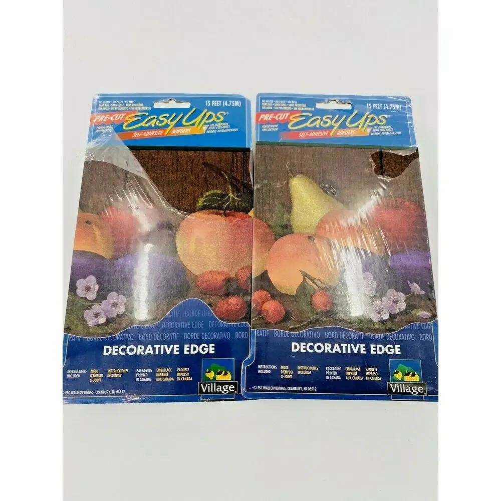 Tuscany Fruit Design Self Adhesive Wallpaper Border Easy Ups Lot of 2 Decorative